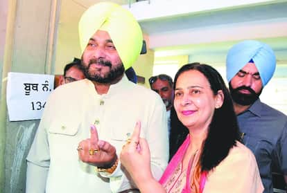 नवजोत सिंह सिद्धू और उनकी पत्नी