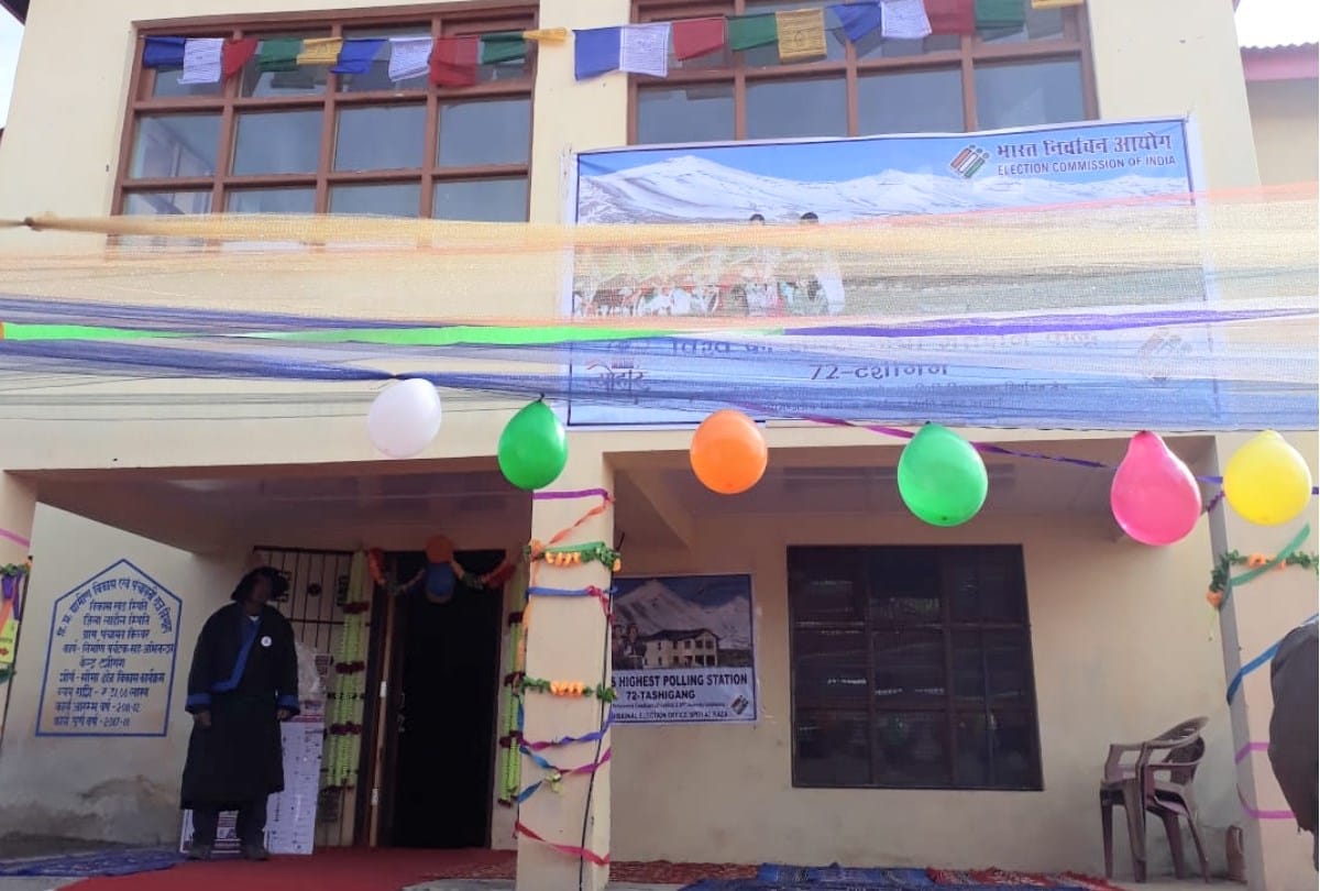 lok sabha election 2019 54 percent voting on world highest poling booth tashigang