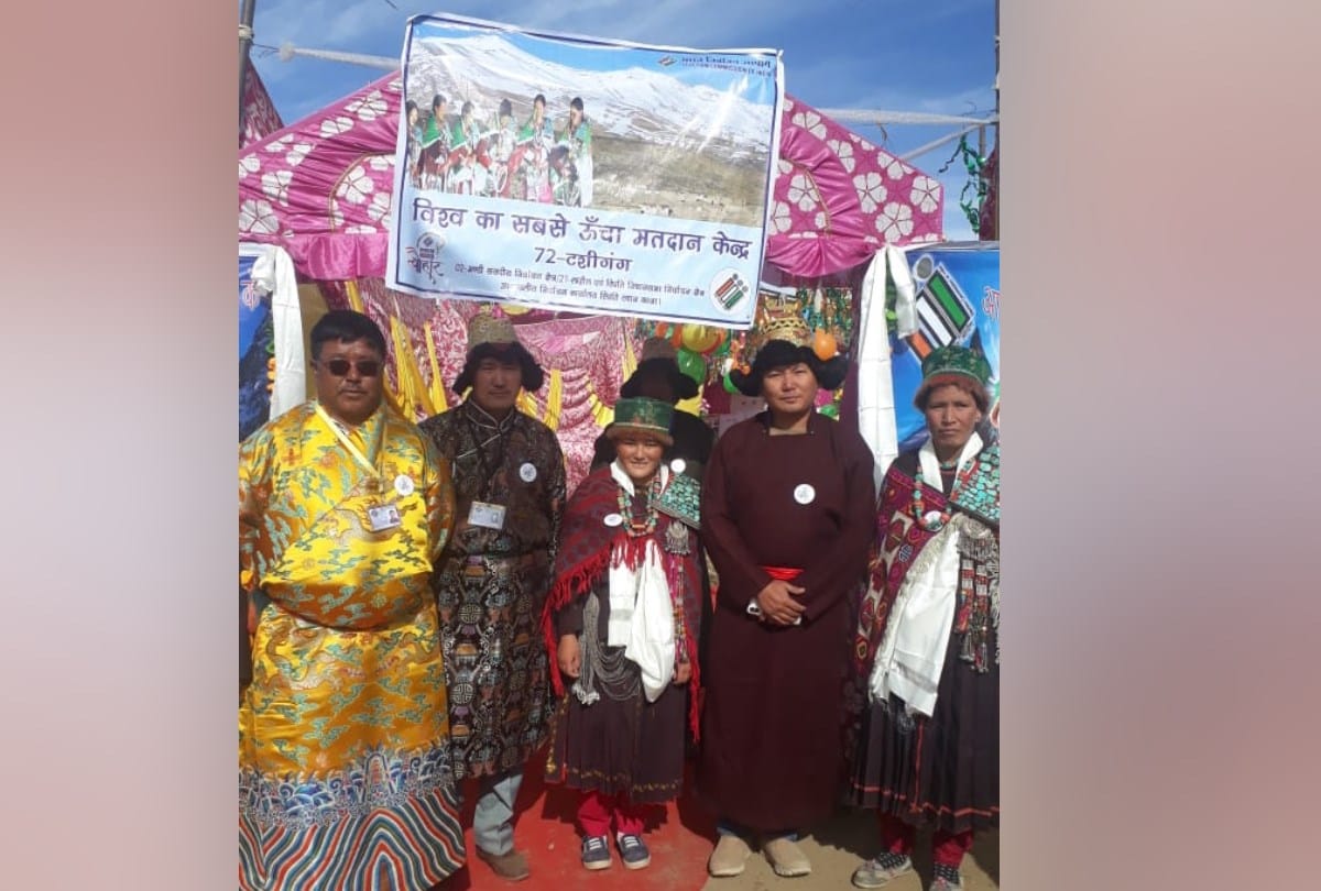 Lok Sabha Election 2019 Voting On World Highest Polling Booth Tashigang in tribal apparel