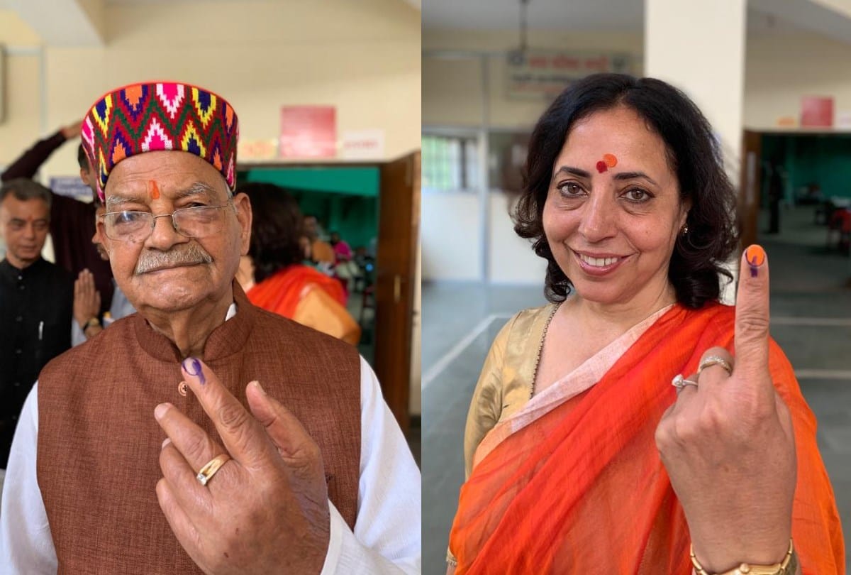 Lok Sabha Chunav 2019  pandit sukhram aashray sharma anil sharma cast vote in mandi himachal pradesh