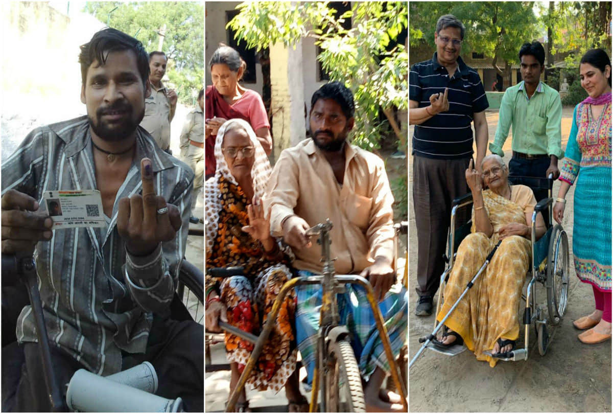 Agra North By Election Voting elderly and divyang voters cast his votes