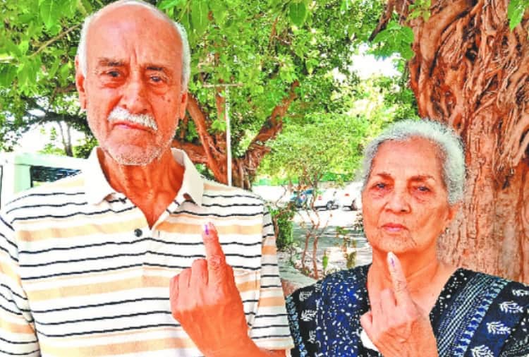 Lok sabha elections 2019, old people reach to vote in polling booth in Chandigarh and Mohali