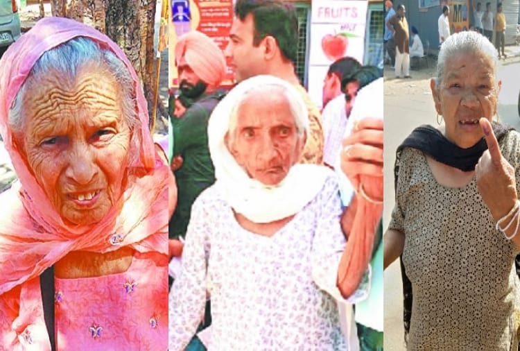 Lok sabha elections 2019, old people reach to vote in polling booth in Chandigarh and Mohali