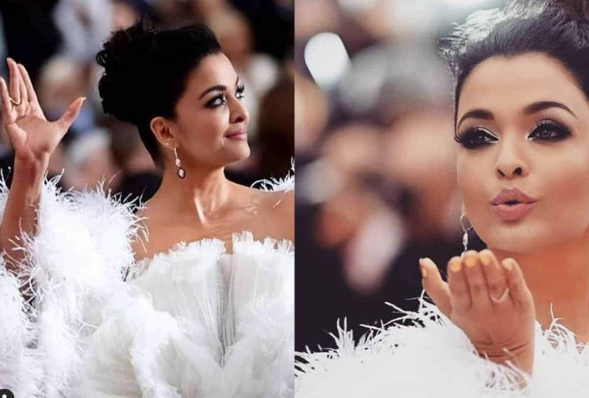 aishwarya rai bachchan royal look in white gown at cannes film festival day 2