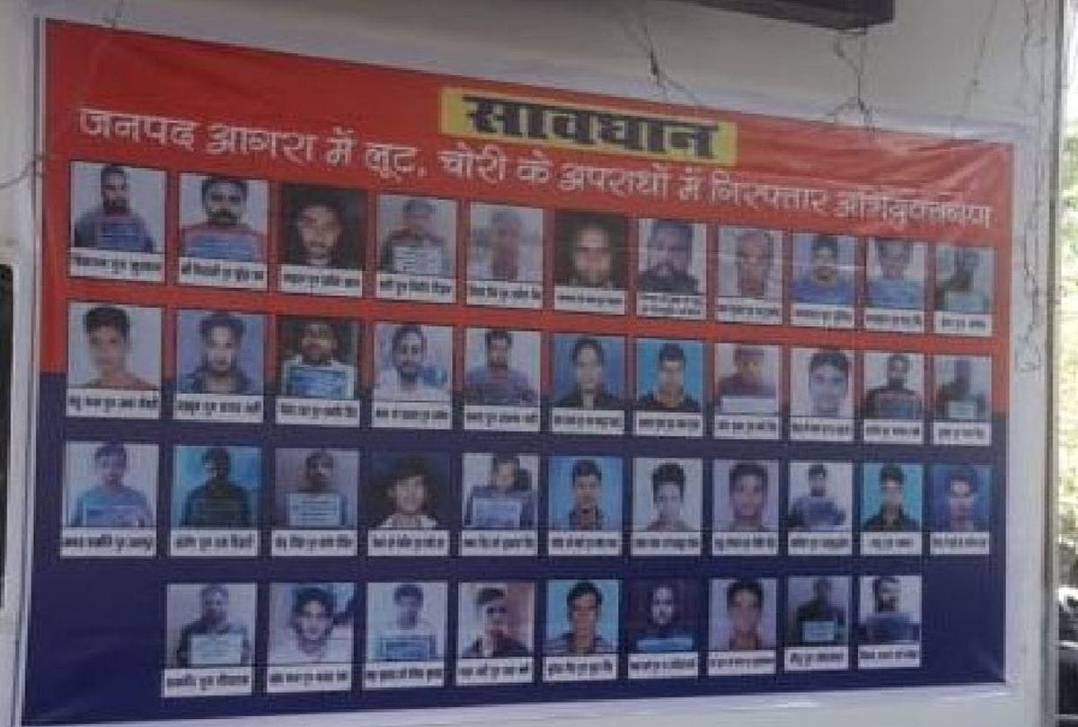 criminals photo posters pasted at police stations in agra