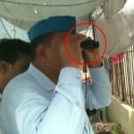 ईवीएम की सुरक्षा में दूरबीन लेकर डटा पार्टी कार्यकर्ता