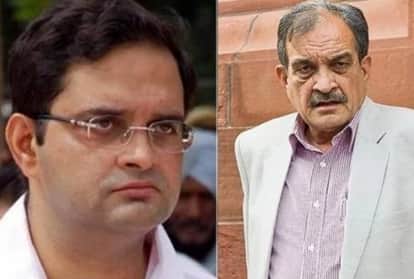 बृजेंद्र सिंह और उनके पिता बीरेंद्र सिंह।