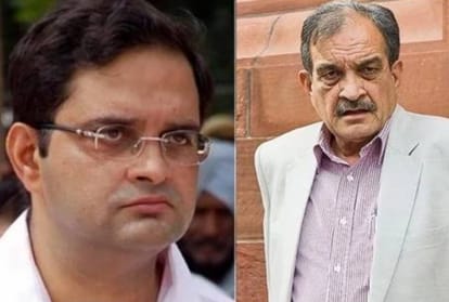 बृजेंद्र सिंह और उनके पिता बीरेंद्र सिंह।
