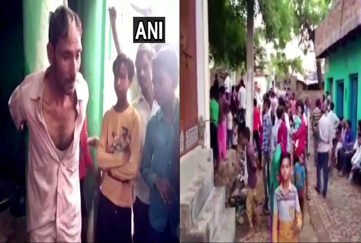 man tying with pillar beaten and tonsured head, alleging he did not return their money in Mathura
