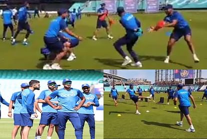Team india started their practice in london before cricket world cup play interesting game