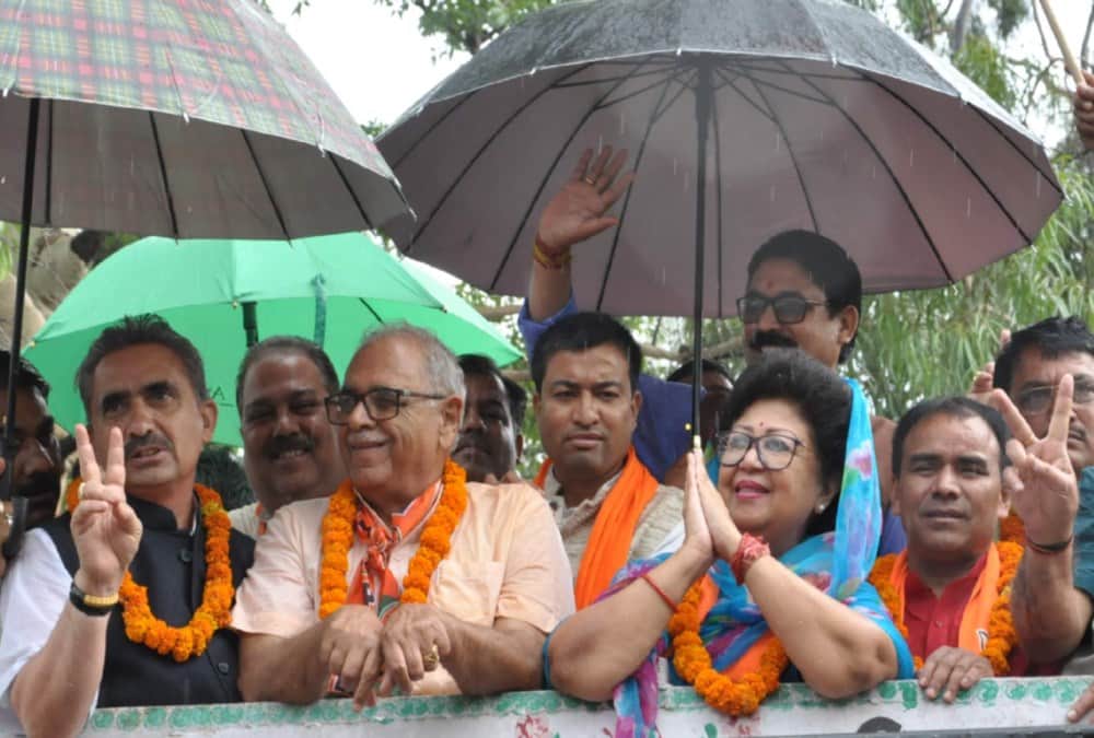 Bjp leader mala rajya laxmi shah vijay julus after Lok sabha election 2019 result