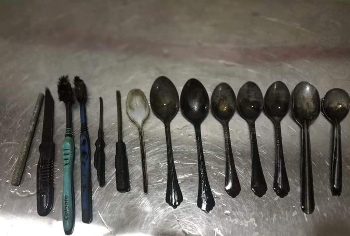 Doctors found toothbrush iron rod spoon and Screwdriver in patient stomach