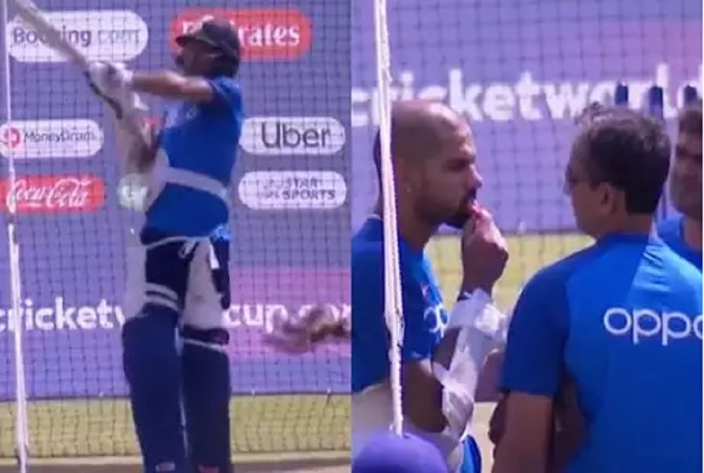 World cup 2019: shikhar dhawan and Vijay Shankar Injury while batting in the nets