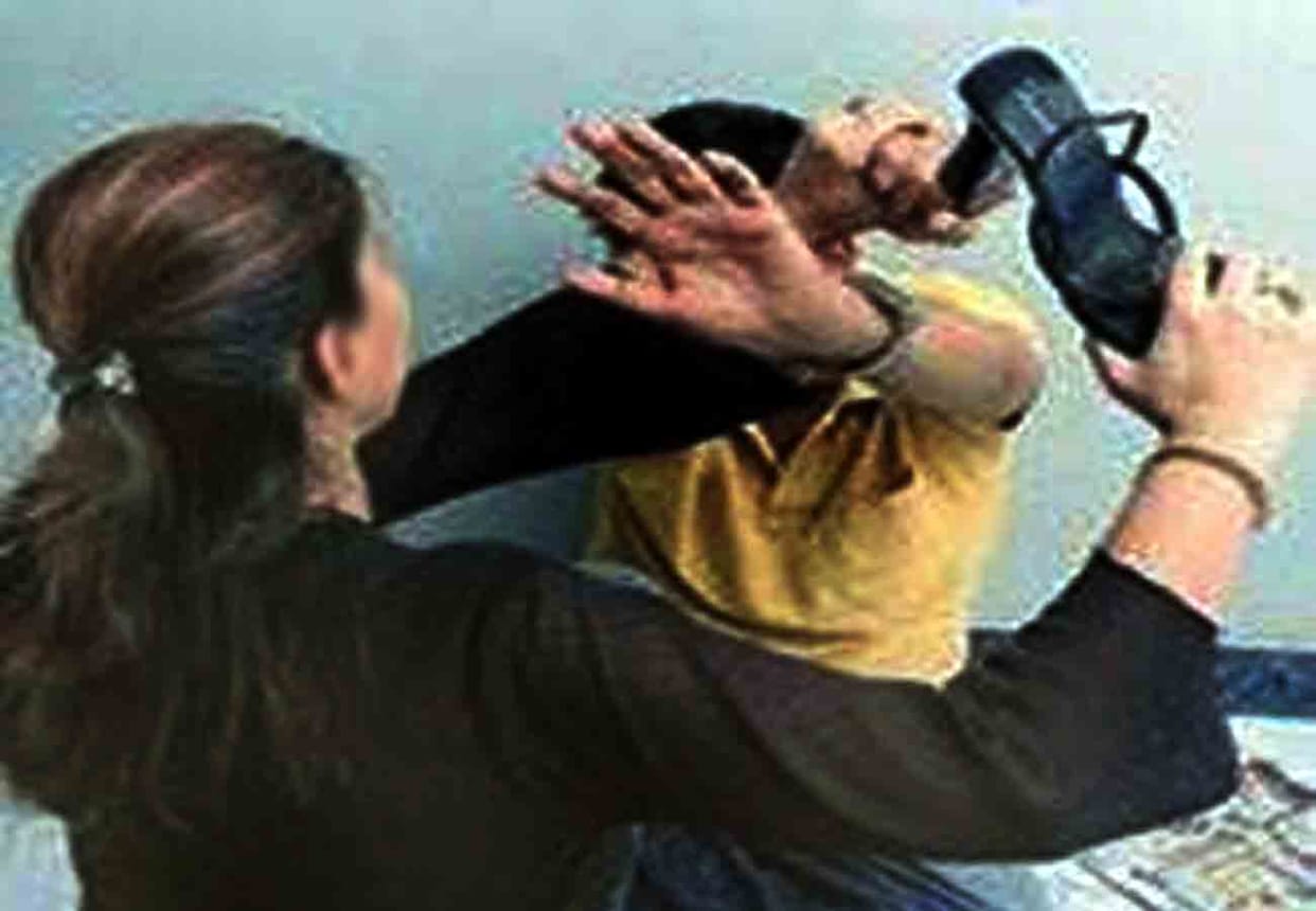 wife beating husband with slipper video viral in social media