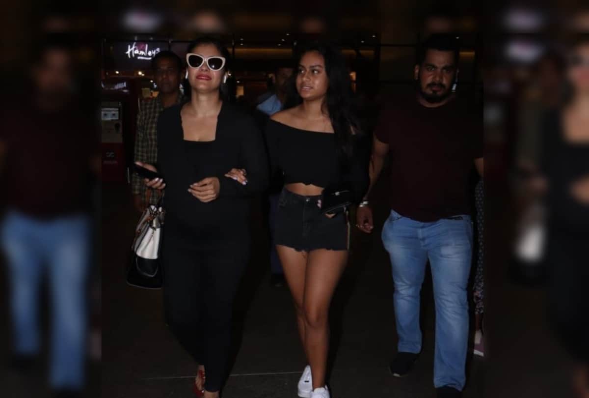 Kajol and Nysa Devgn twinning in black at airport