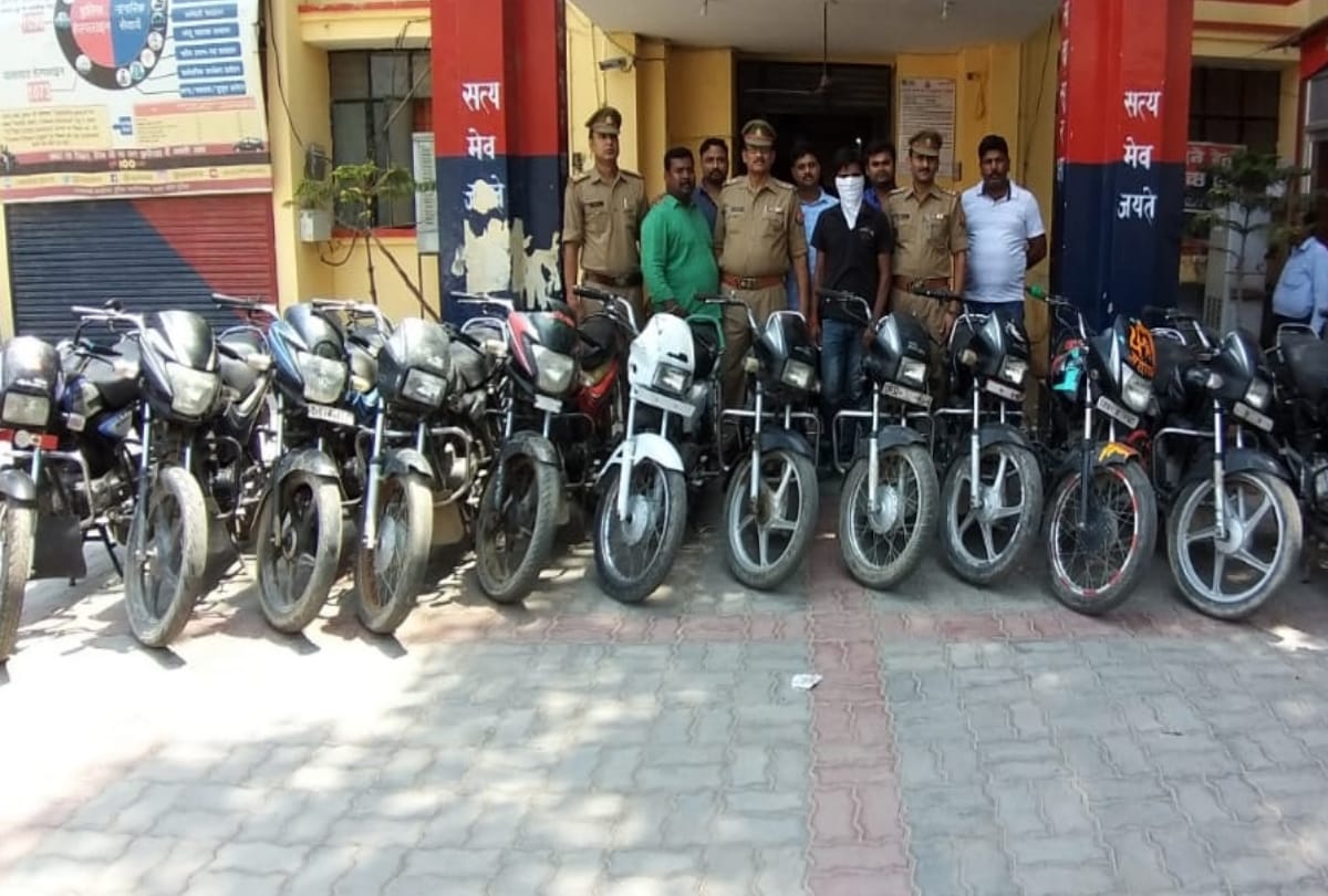policemen found twelve stolen bike in lucknow