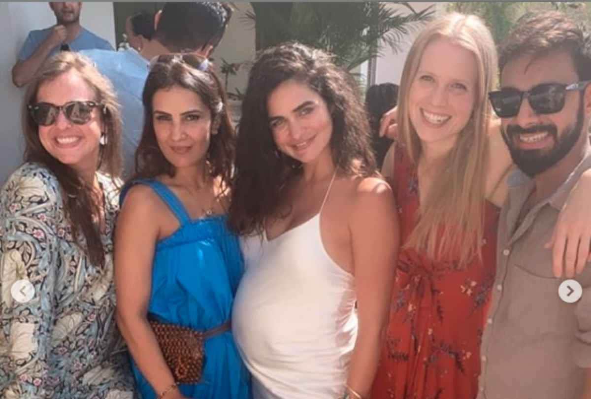 Arjun Rampal and Gabriella Demetriades look cute in matching outfits at baby shower party