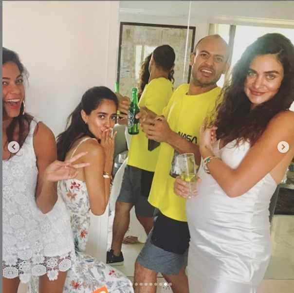 Arjun Rampal and Gabriella Demetriades look cute in matching outfits at baby shower party