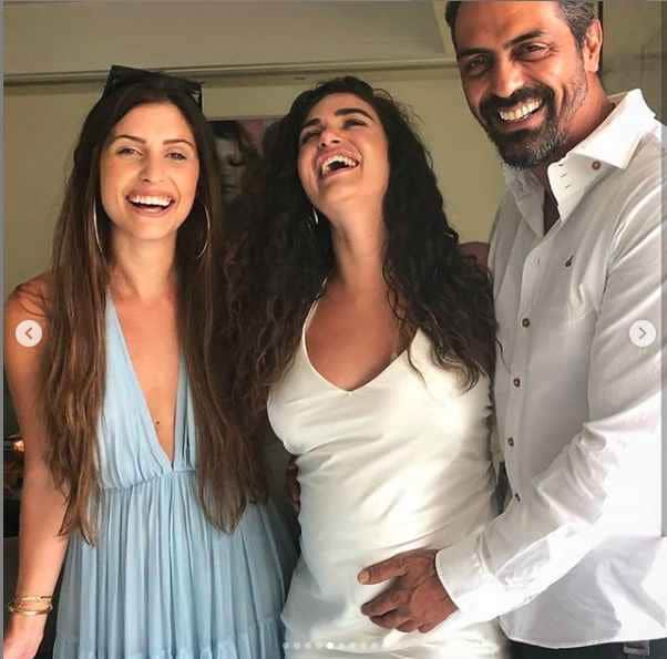 Arjun Rampal and Gabriella Demetriades look cute in matching outfits at baby shower party