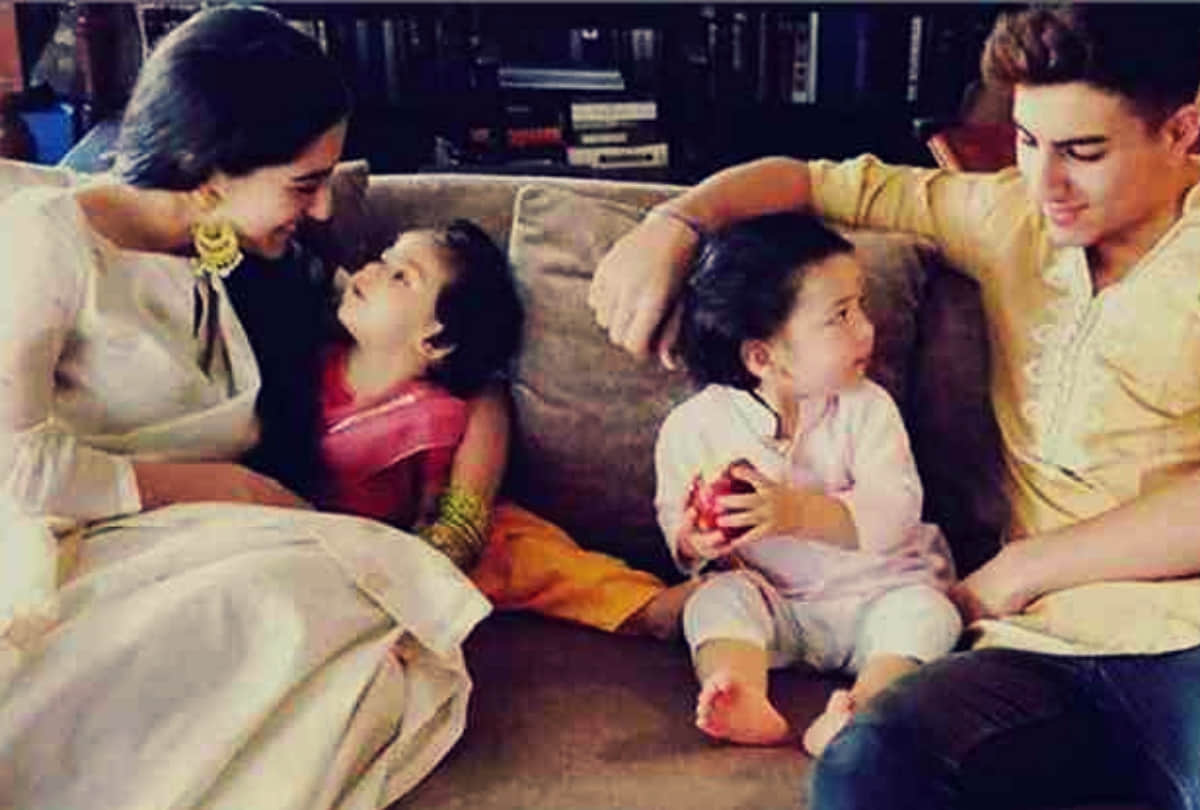 kartik aaryan meeting with Kareena Saif Ali Khan munchkin and Sara Ali Khan brother Taimur Ali Khan