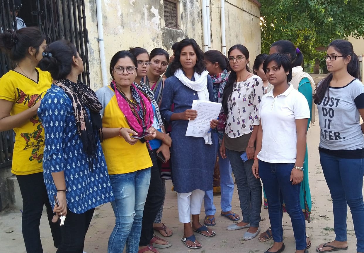 Student leader Neha Yadav resticated on opposing hostel washout.