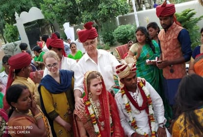 Uttar Pradesh maharajganj man marries german girl from hindu rituals love during studies