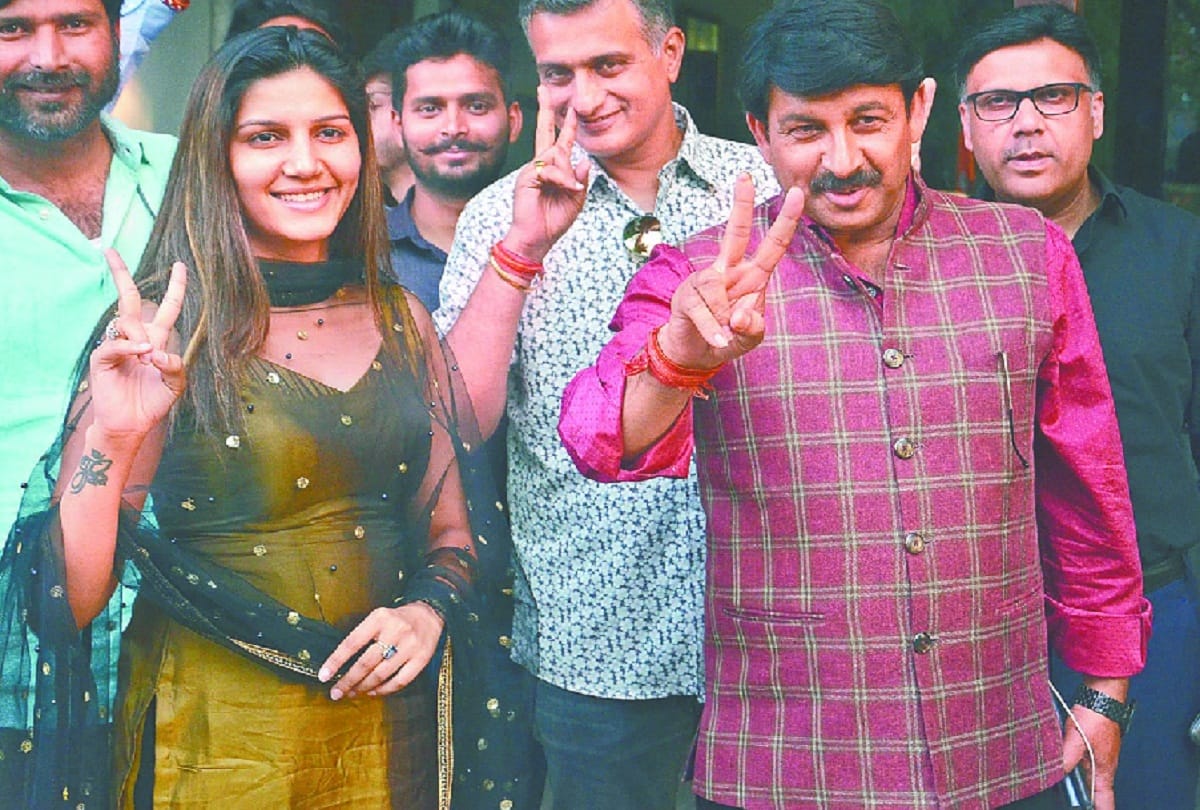 Sapna Choudhary meet with Manoj tiwari and comments on arvind Kejriwal