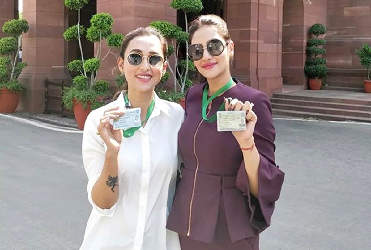 Tmc MPs Nusrat Jahan and Mimi Chakraborty trolled for posing at Parliament