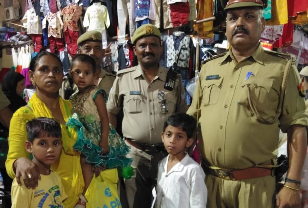 Lucknow Police helped a mother to get her sons back who were missing.