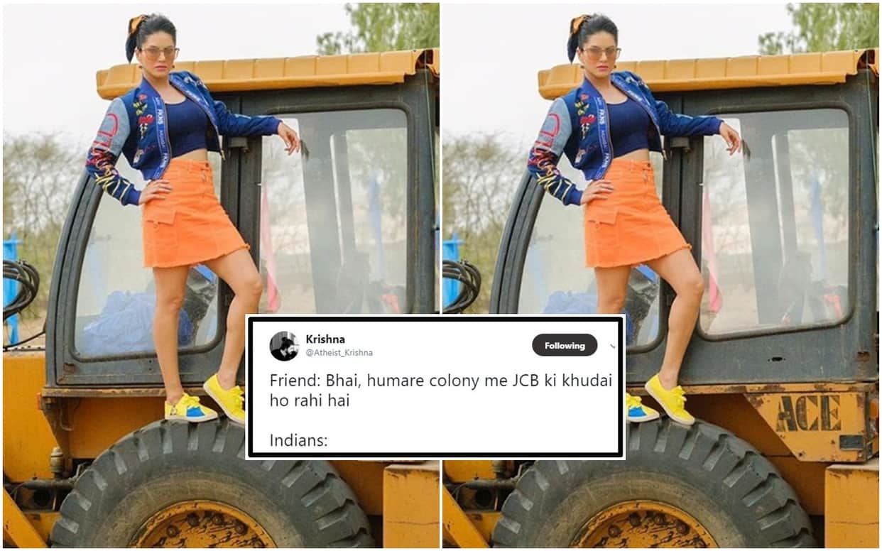 What is jcb ki khudai Sunny Leone shares picture with jcb goes viral
