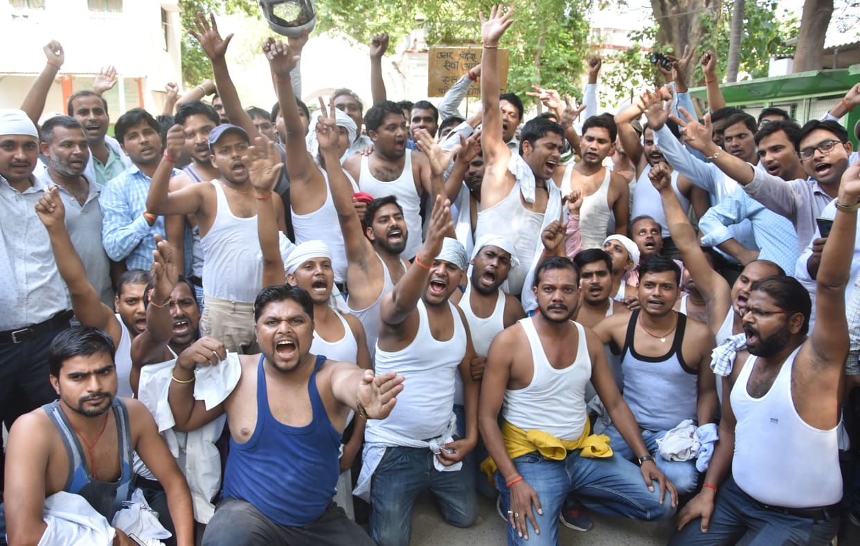 result waiting after LS election, demonstration in commission.
