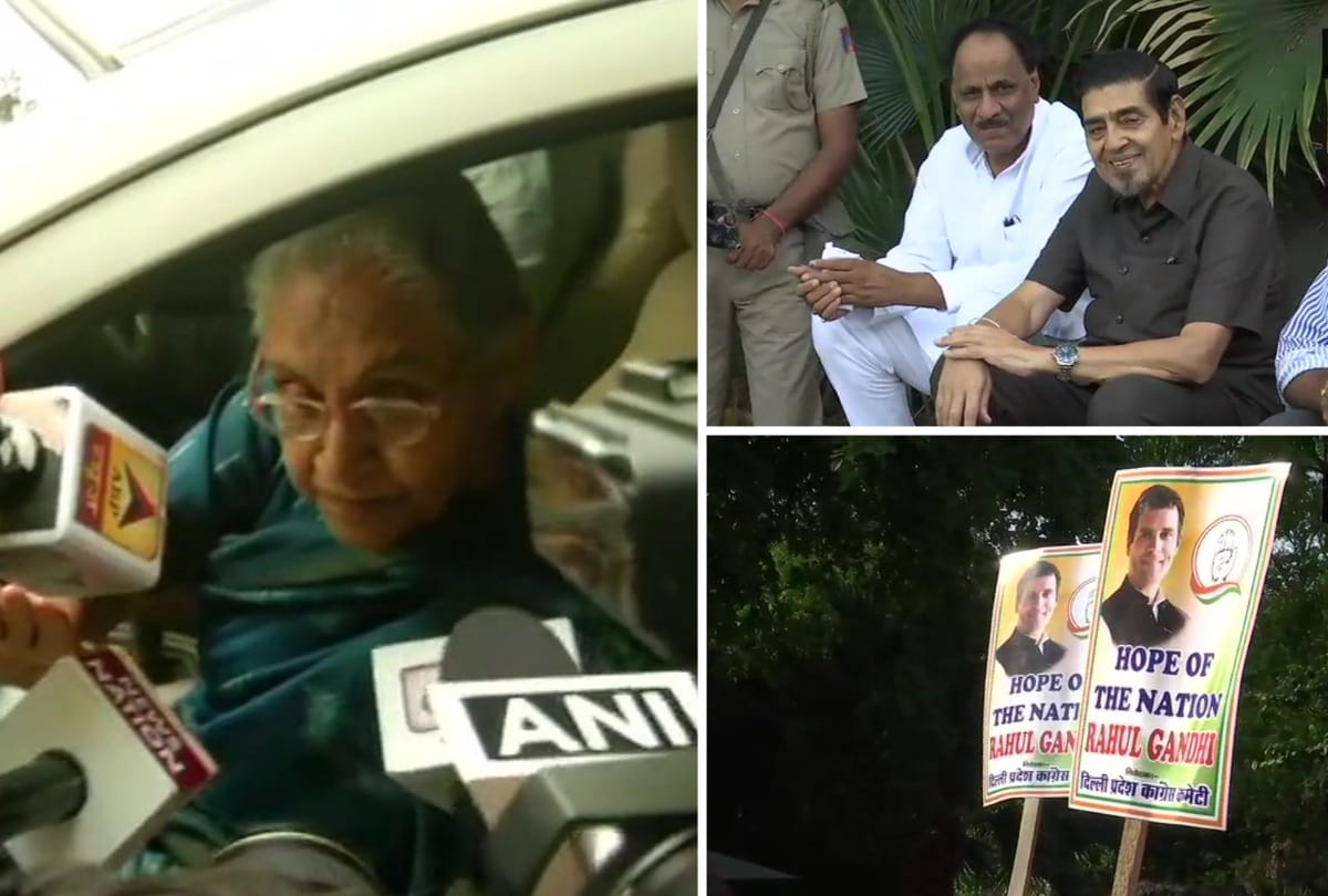 sheila dikshit reach rahul gandhi house demands to take his resignation back