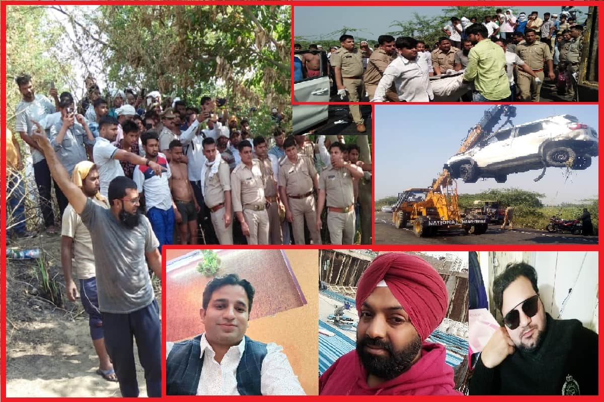 Braja car into falls in Ganganahar and three friends death in Meerut