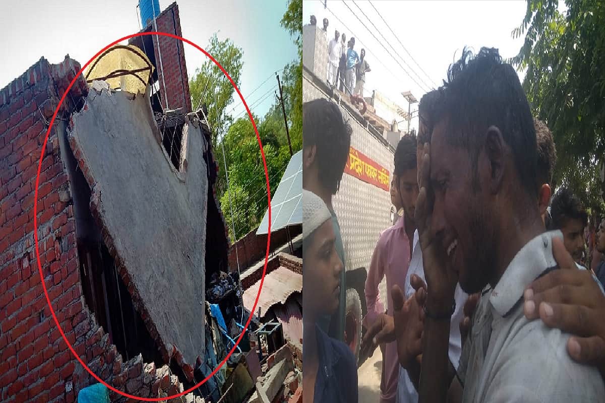 Fire broke out in illegal cracker factory in Meerut and A woman died and seven people were burnt