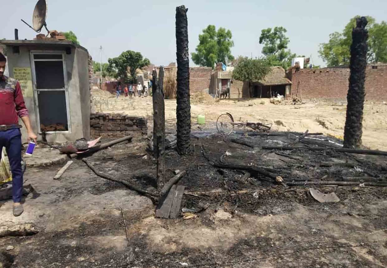caught fire in a cottage in kannauj