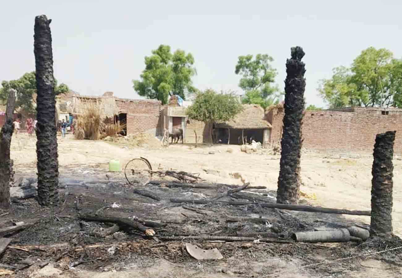 caught fire in a cottage in kannauj