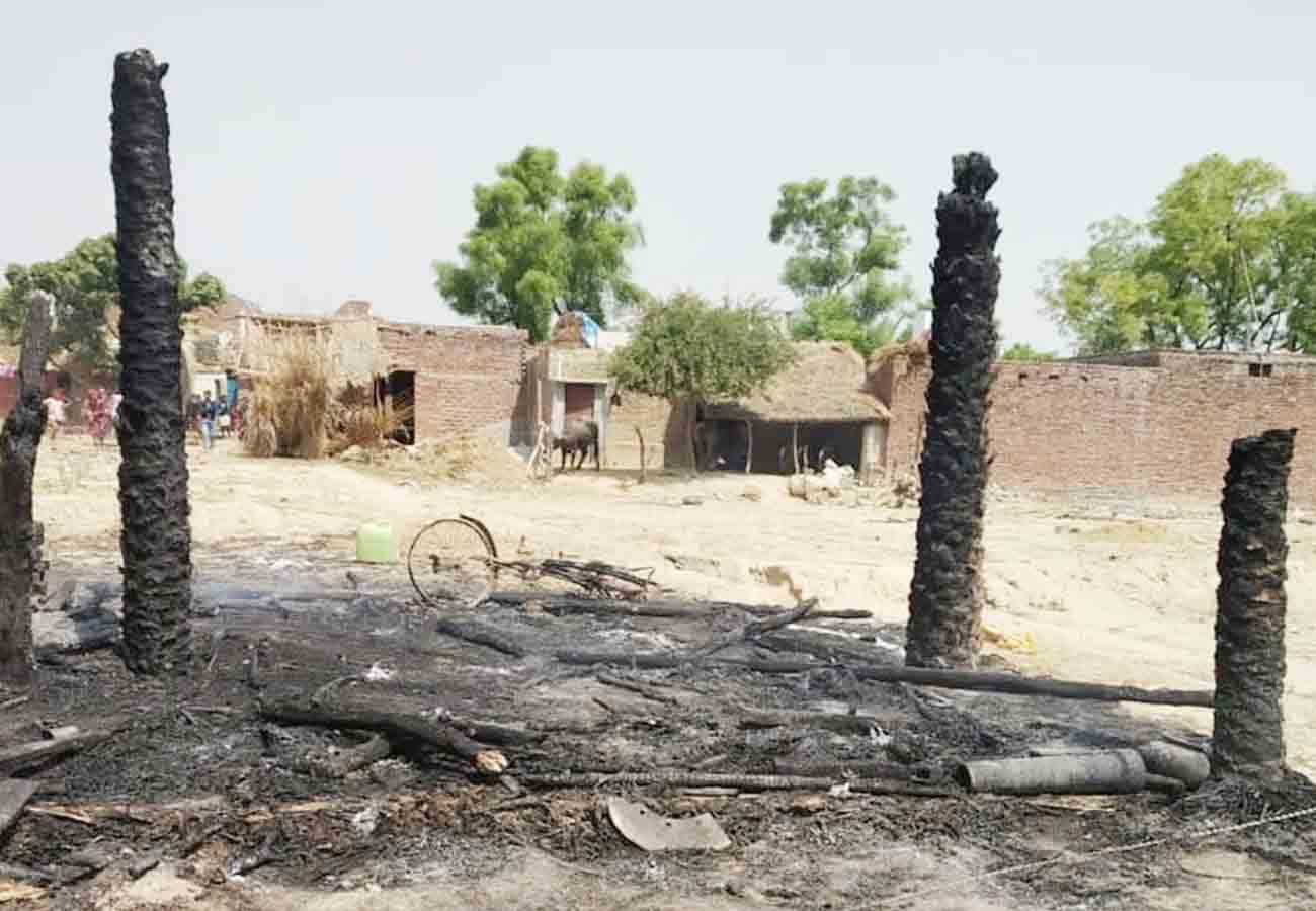 caught fire in a cottage in kannauj