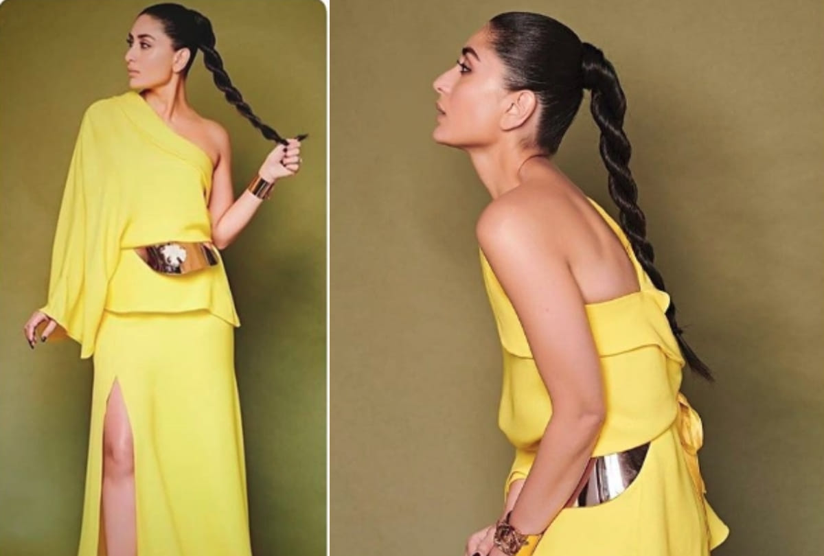 kareena kapoor khan about to debut in television show new photoshoot in yellow high slit gown