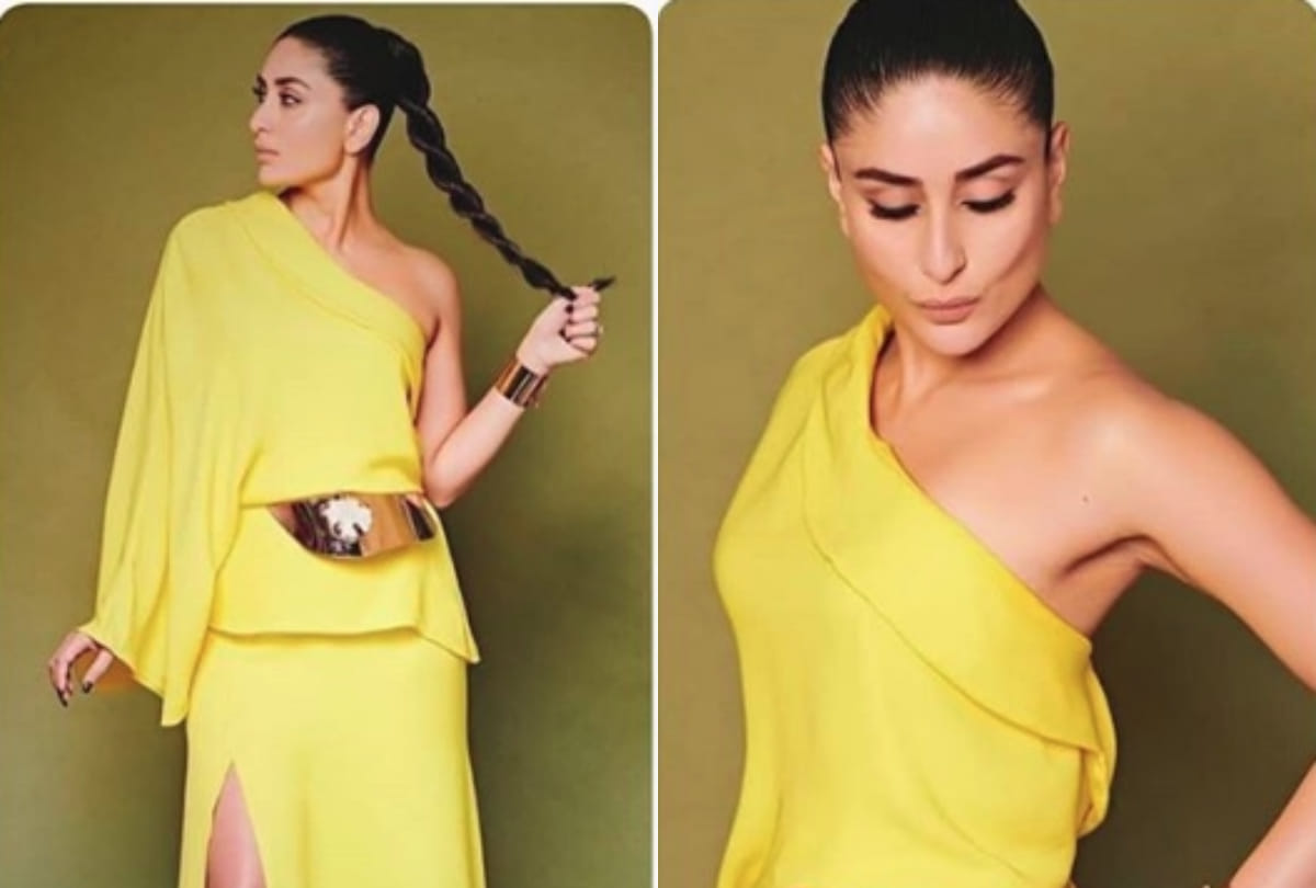 kareena kapoor khan about to debut in television show new photoshoot in yellow high slit gown