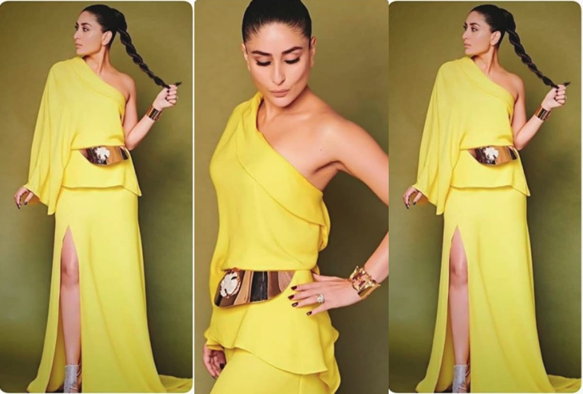 kareena kapoor khan about to debut in television show new photoshoot in yellow high slit gown