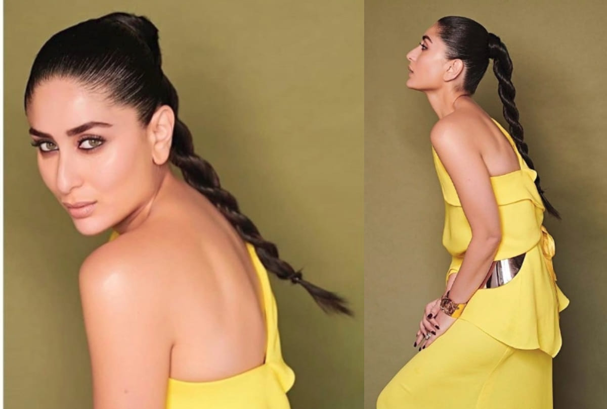 kareena kapoor khan about to debut in television show new photoshoot in yellow high slit gown
