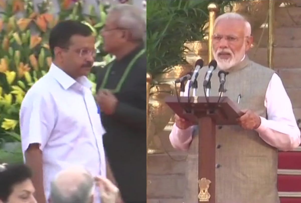 pm modi swearing ceremony kejriwal reach see full event in photos