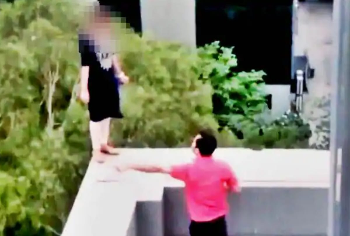 gurugram woman threatens to jump off office building after expel from job get it back