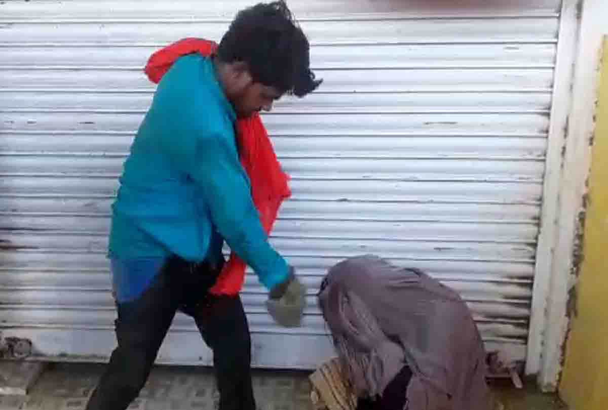 violent incandescent video from the phone of up police officer