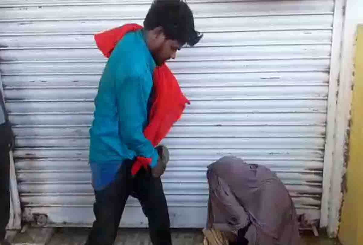 violent incandescent video from the phone of up police officer