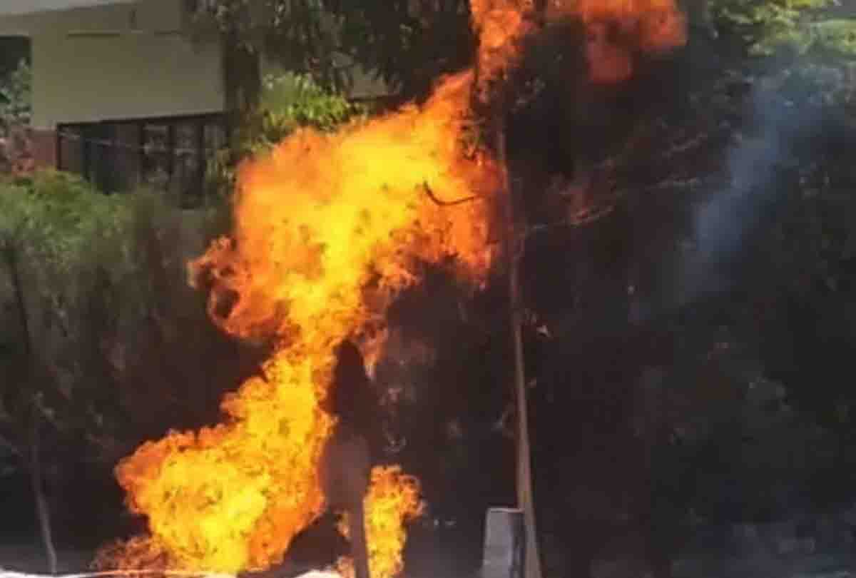 fire in png gas pipe line in kanpur