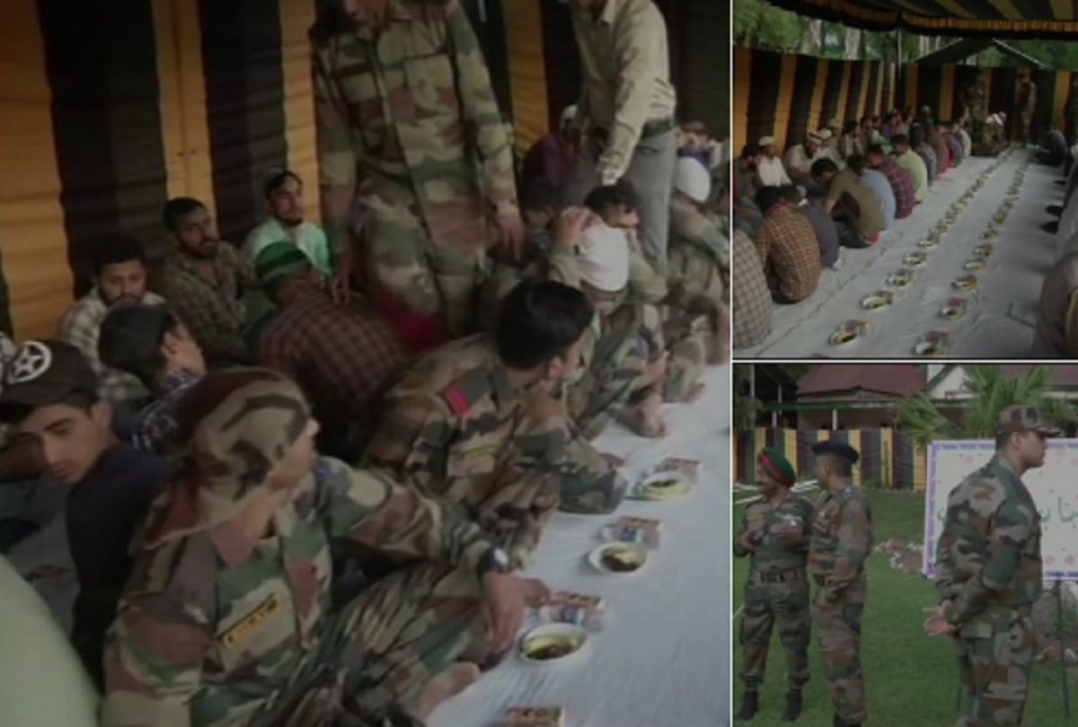 Iftar party organised by Indian Army yesterday in Poonch