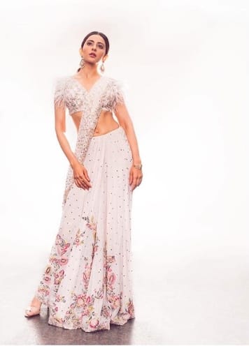 rakul preet singh white saree photoshoot on instagram