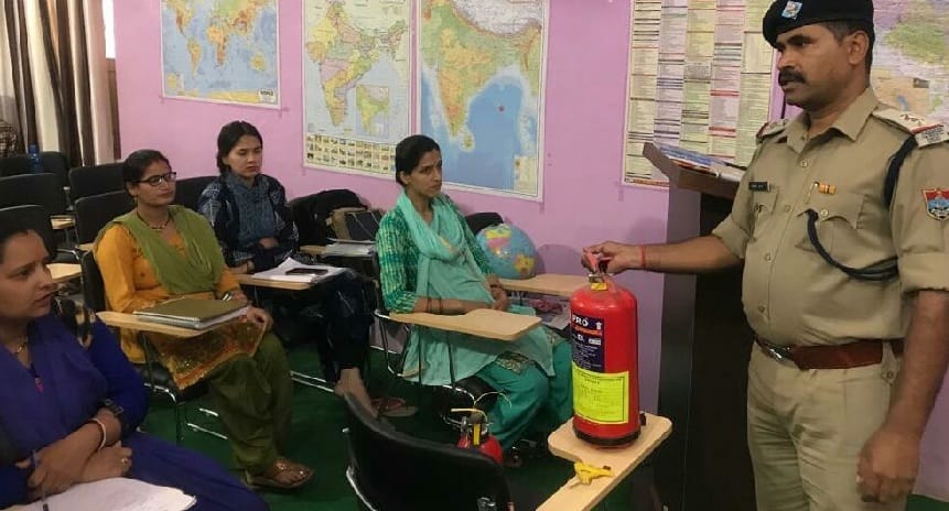 Checking campaign run by the fire fighting team at the coaching center