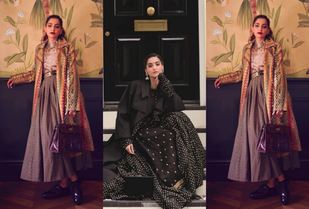 bollywood style diva sonam kapoor spot at airport wearing fendi luxury jacket worth 1.8 lakh rupees